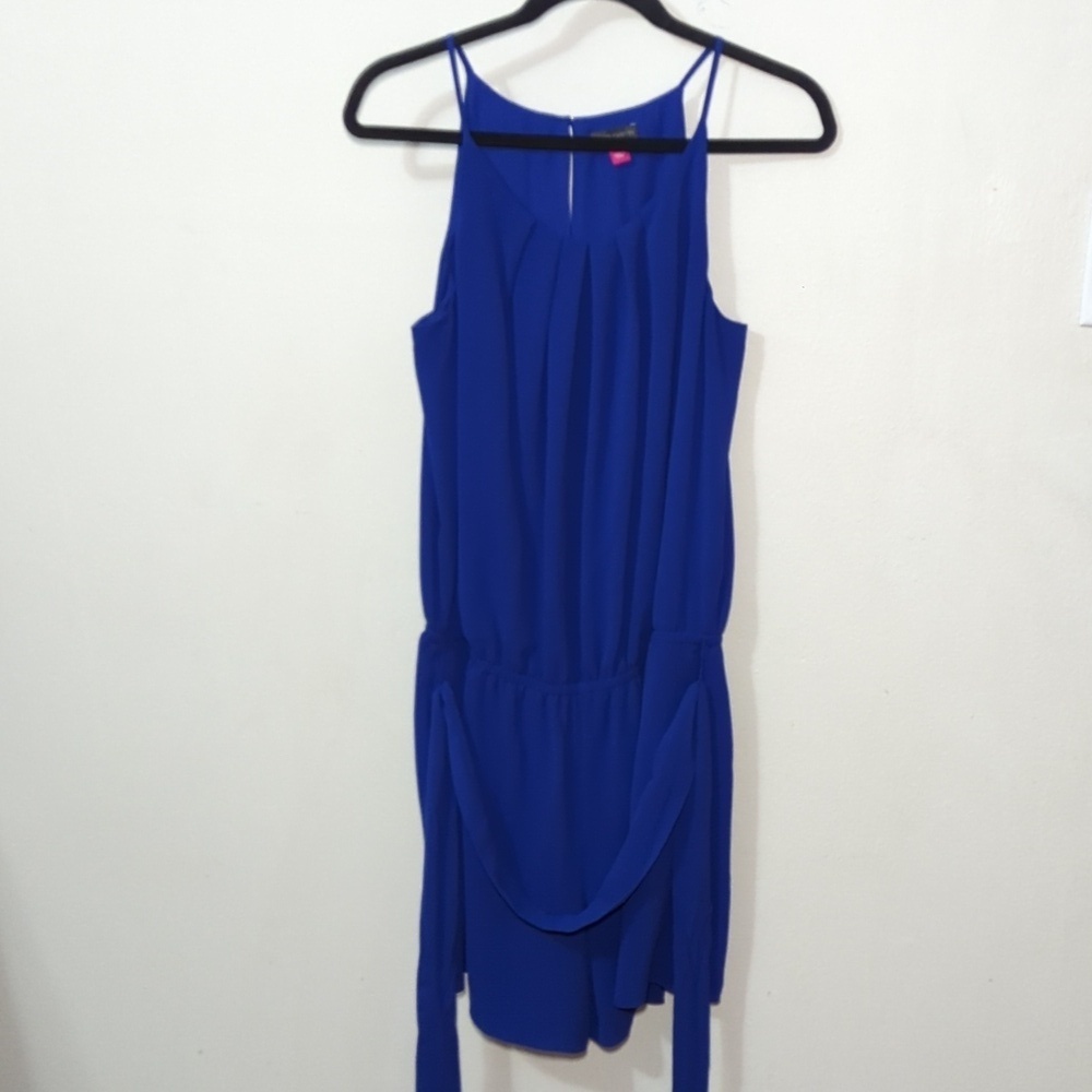 Vince Camuto Cobalt Blue High Waisted Sleeveless Romper Womens Size Medium